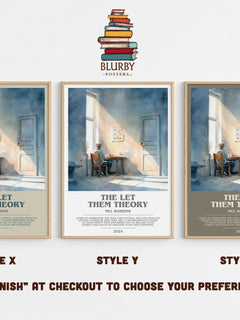 The Let Them Theory Bookish Wall Art by Mel Robbins – Style X, Y and Z side by side – choose your finish