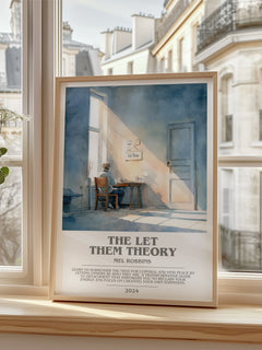 The Let Them Theory Bookish Wall Art by Mel Robbins – framed print by a bright window