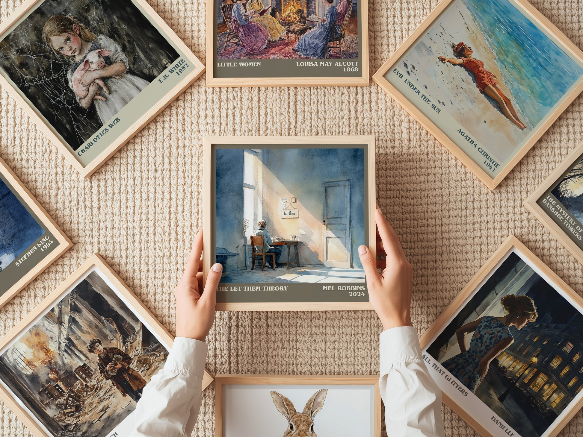 The Let Them Theory literary print on bookshelf – Mel Robbins fan gift