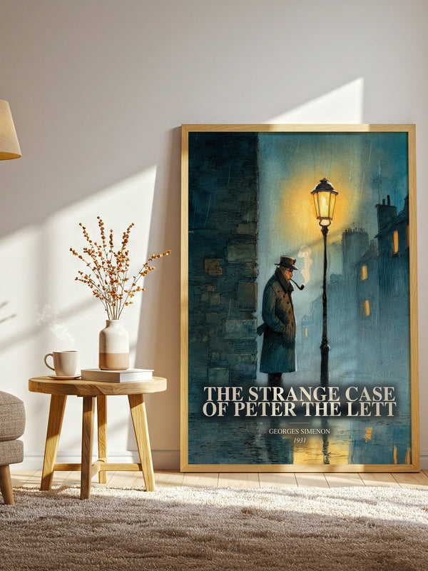 The Strange Case Of Peter The Lett watercolour print in frame leaning in hallway – mystery wall art