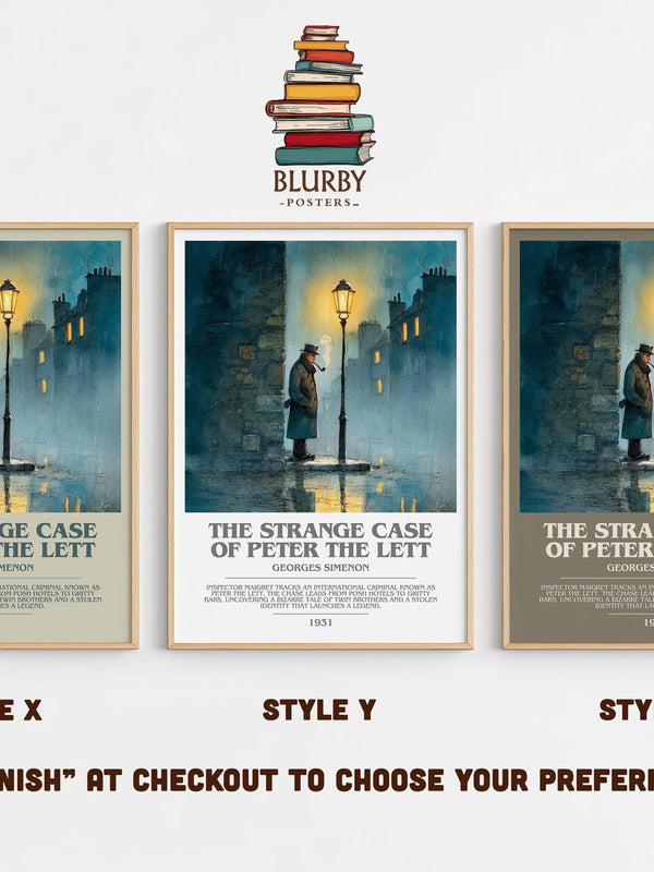 The Strange Case of Peter the Lett bookish print in frame leaning in hallway – non fiction wall art