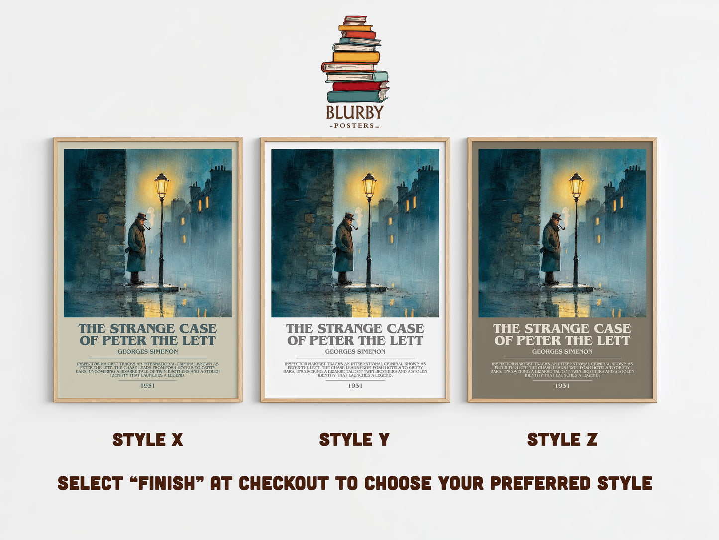 The Strange Case of Peter the Lett bookish print in frame leaning in hallway – non fiction wall art