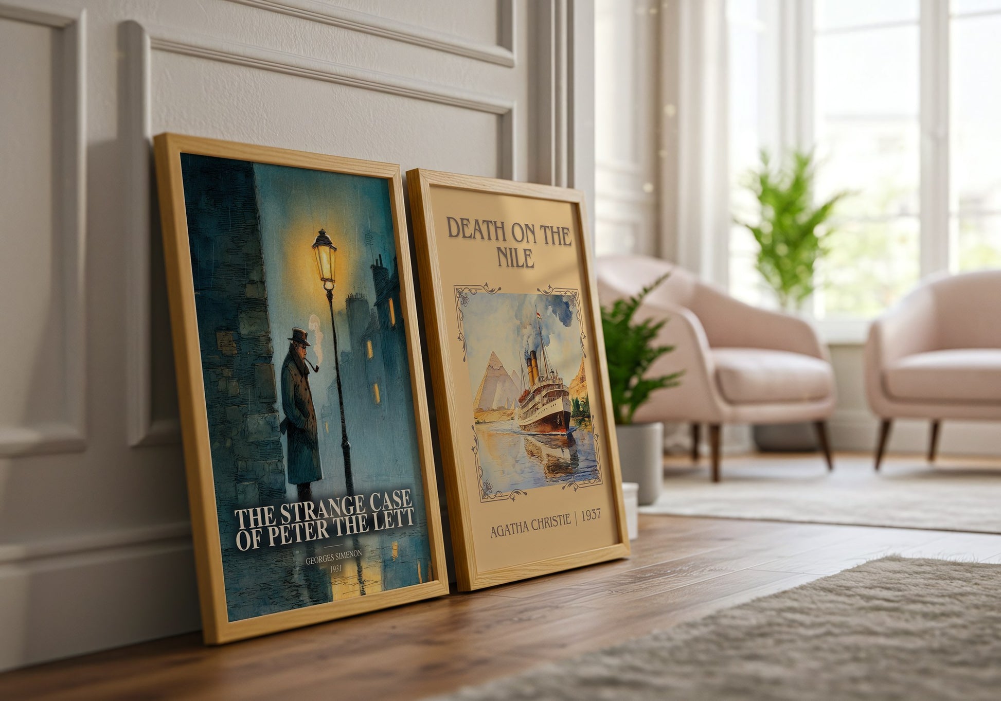 The Strange Case Of Peter The Lett watercolour print framed by window – literary home decor