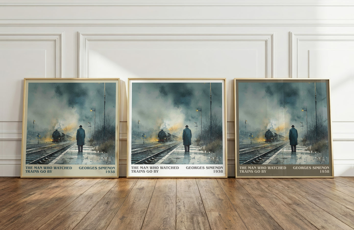 The Man Who Watched the Trains Go By literary print framed by window – literary home decor