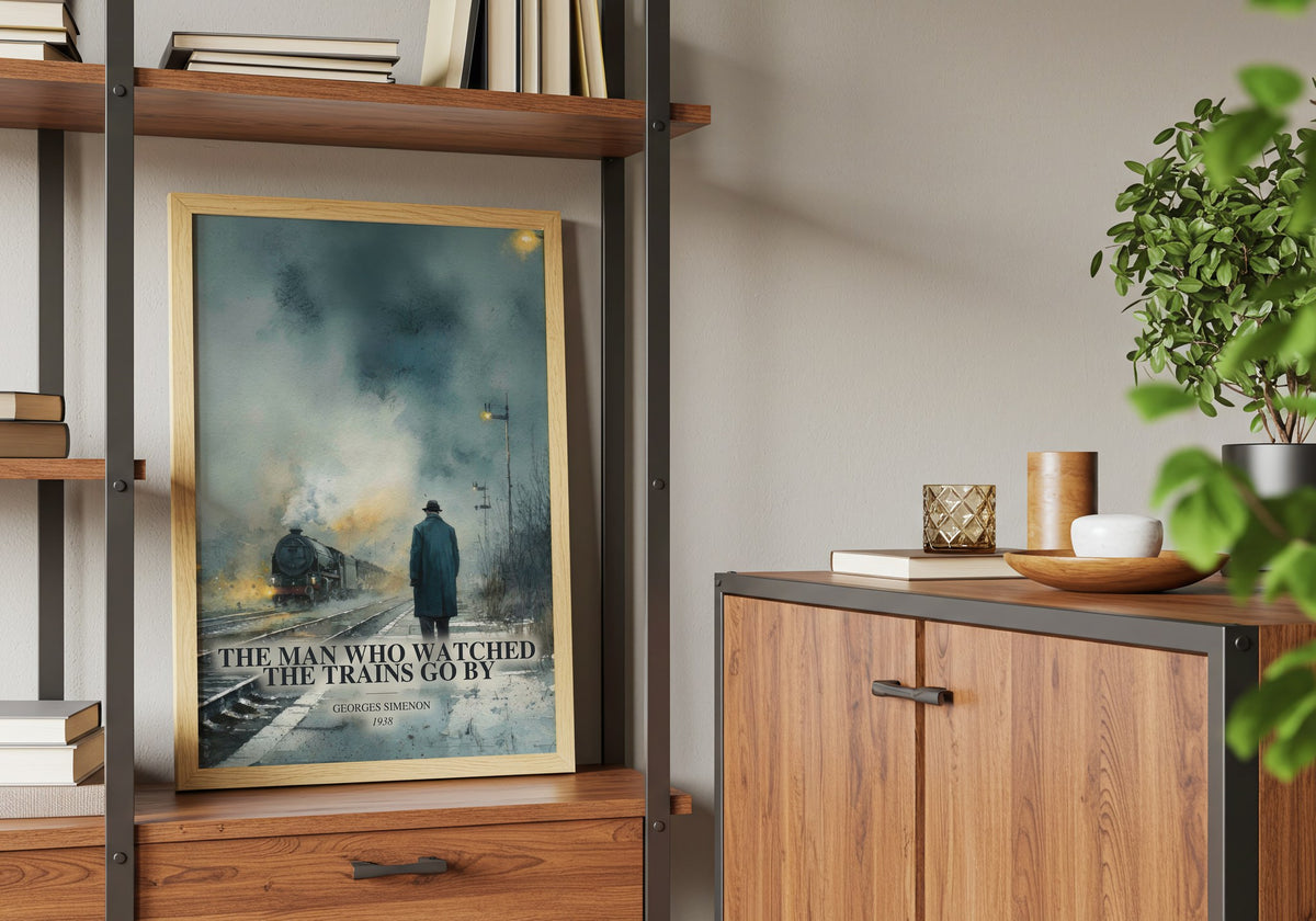 The Man Who Watched The Trains Go By book watercolour illustration paper finish options – matte satin gloss
