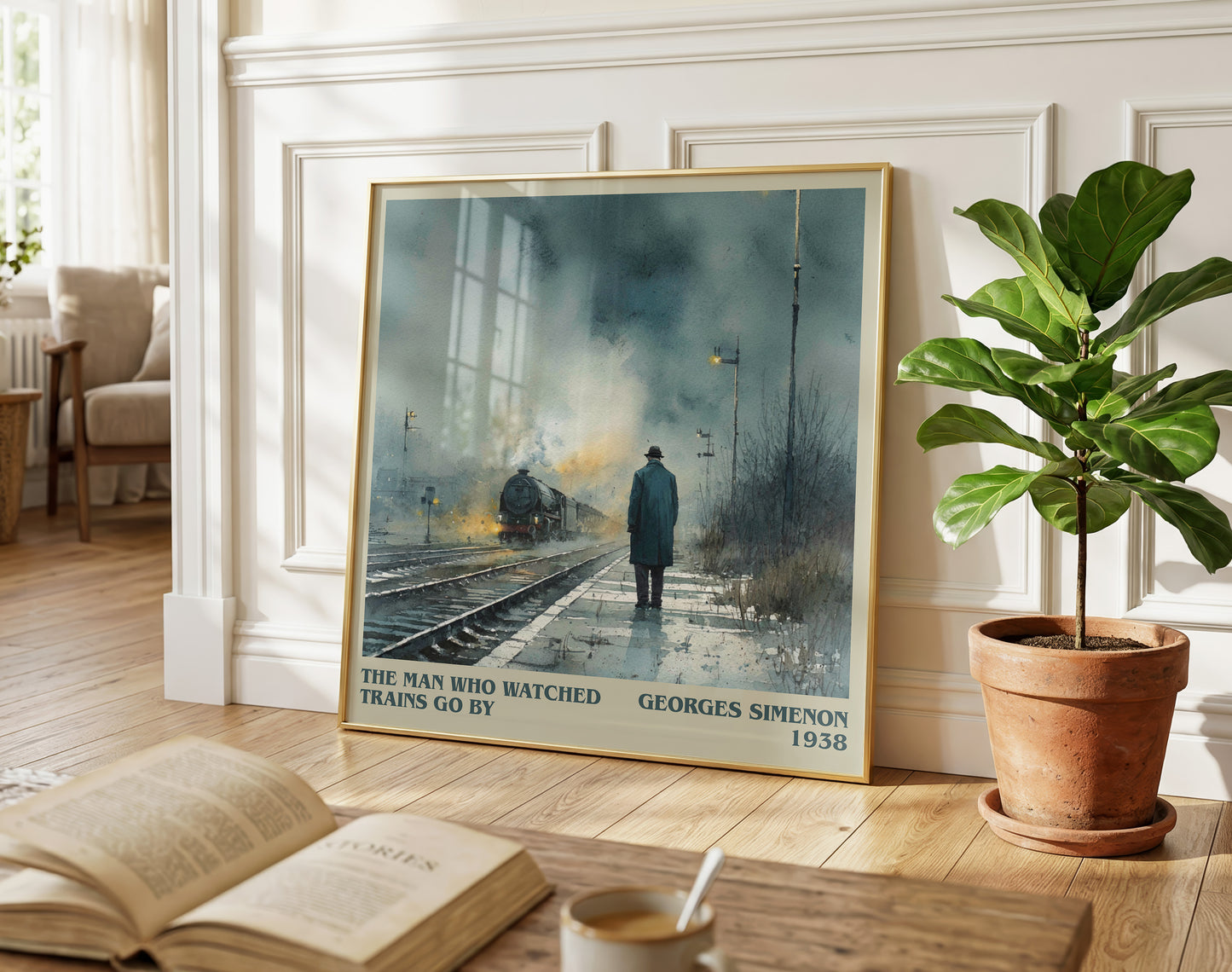 The Man Who Watched the Trains Go By literary poster paired in gallery wall – literary art prints