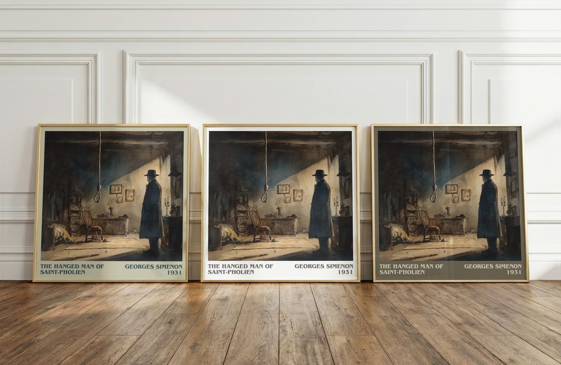 The Hanged Man Of Saint-Pholien literary print framed by window – literary home decor
