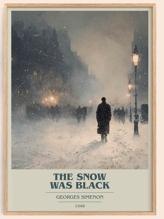 The Snow was Black Book Cover Poster by Georges Simenon