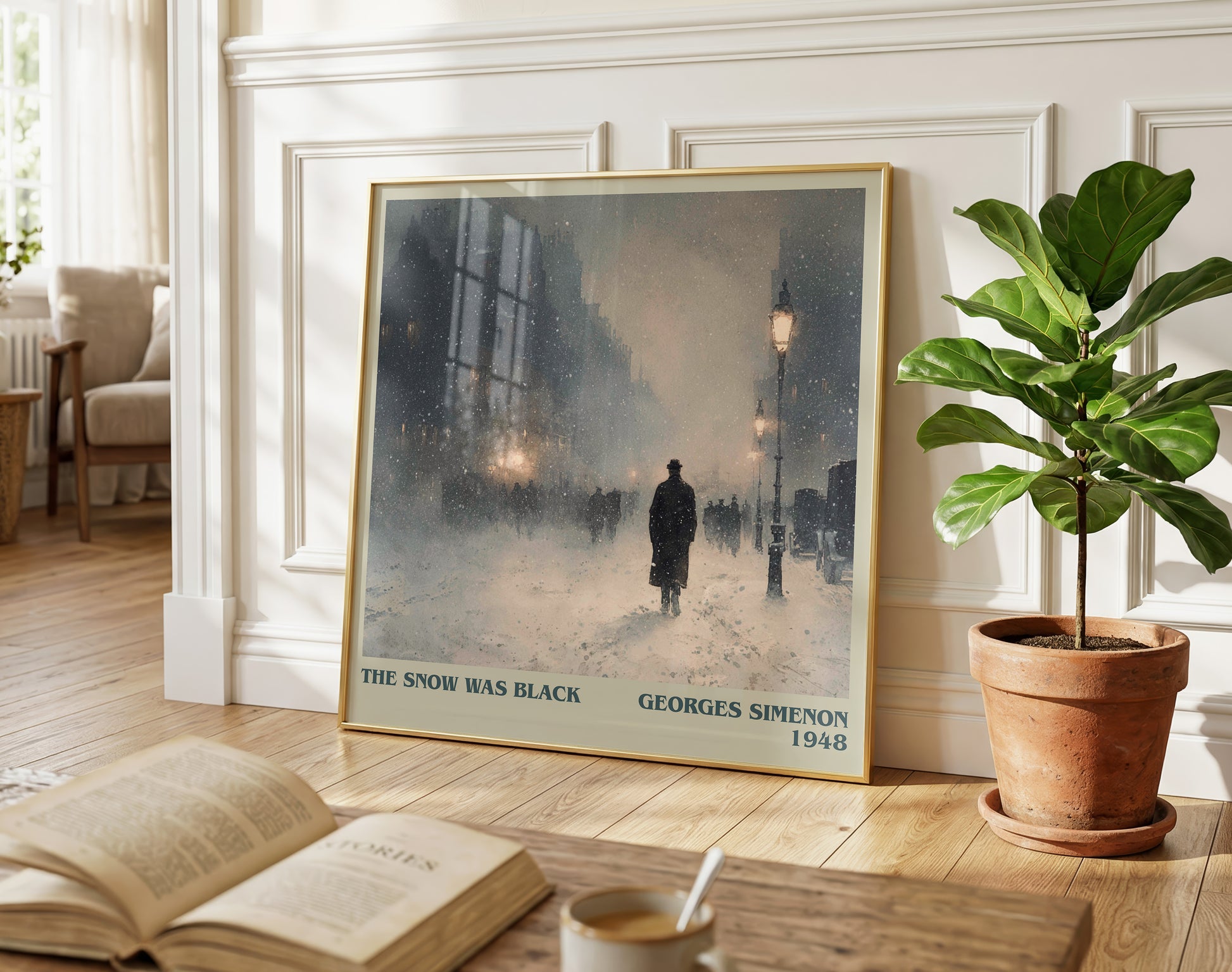 The Snow was Black literary poster paired in gallery wall – literary art prints