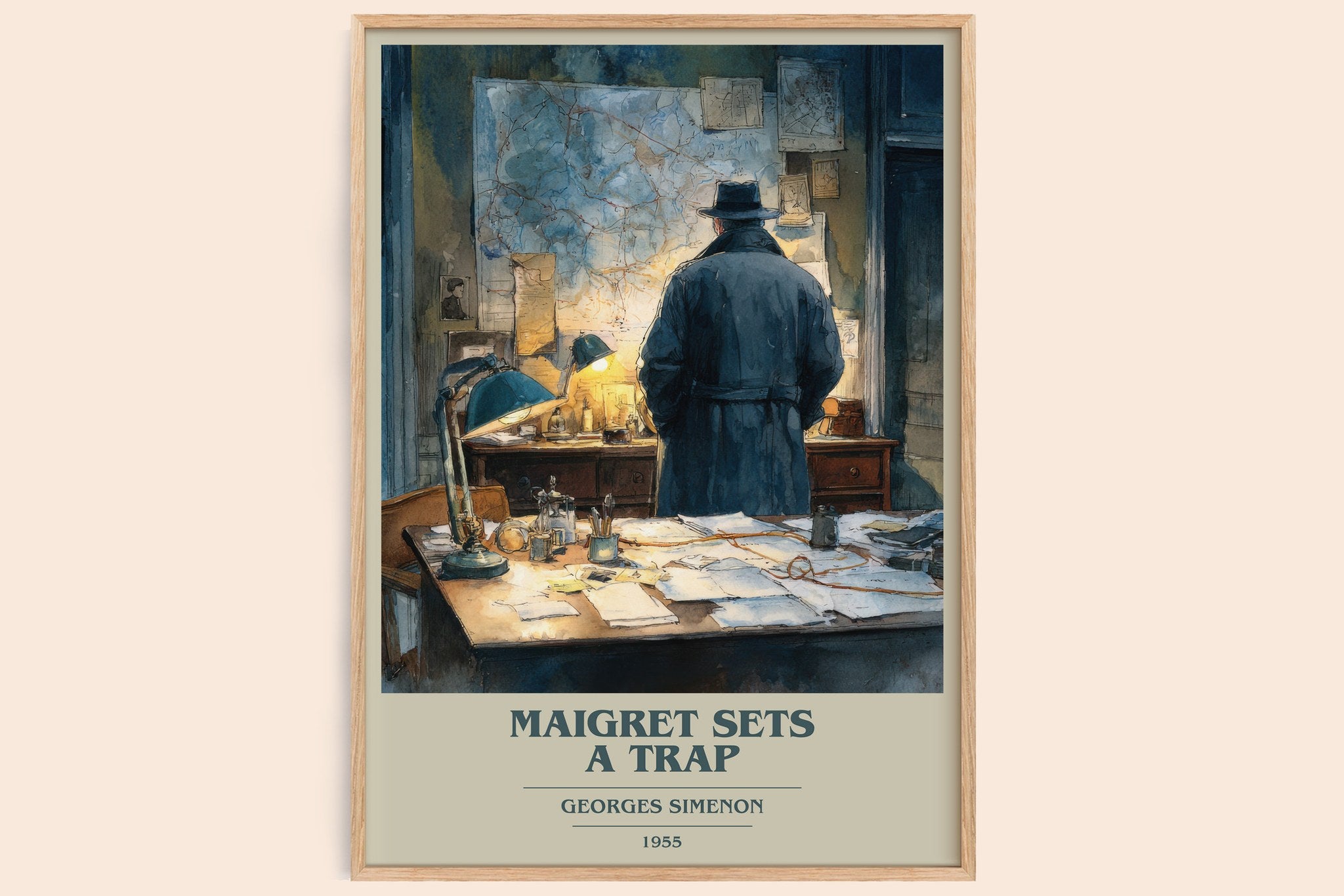 Maigret Sets a Trap Book Cover Poster by Georges Simenon