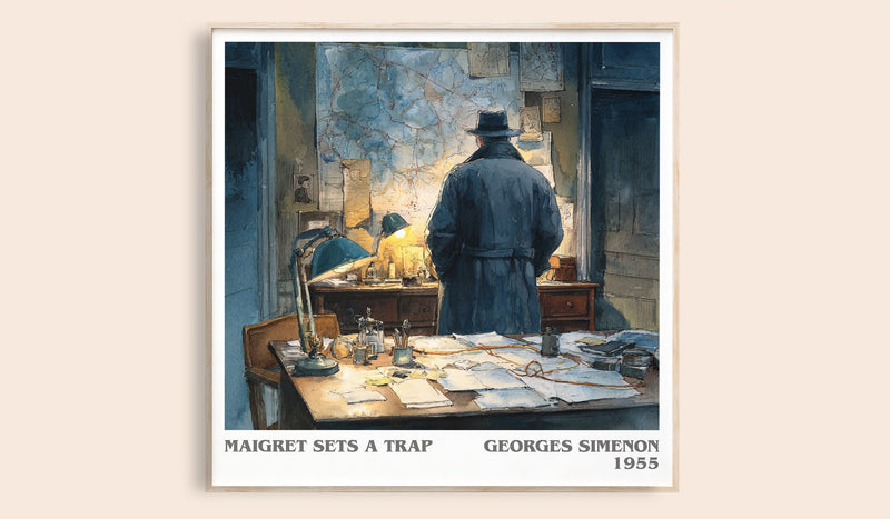 Maigret Sets a Trap Literary Art Print by Georges Simenon (Square style)