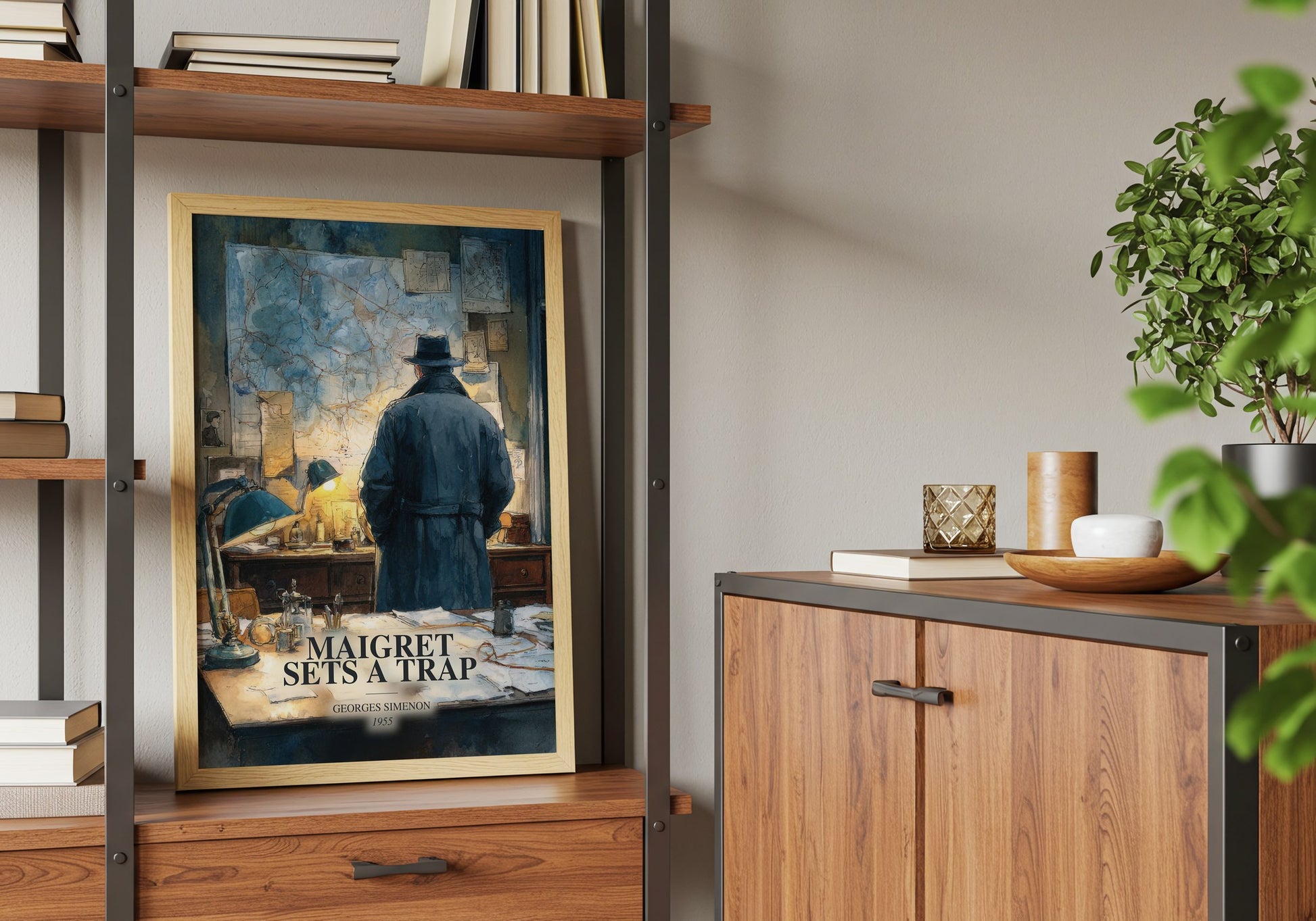 Maigret Sets A Trap book watercolour illustration paper finish options – matte satin gloss