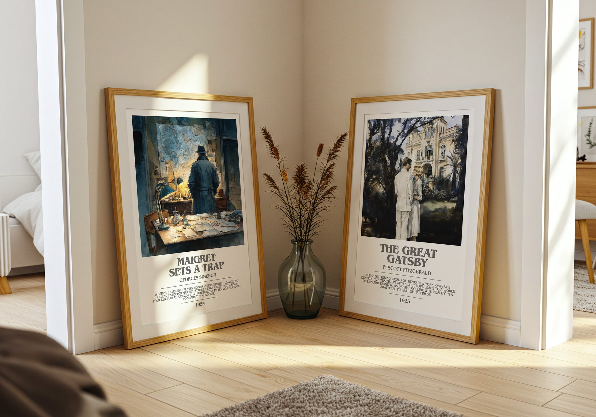 Maigret Sets a Trap bookish book poster framed on wall – crime wall art