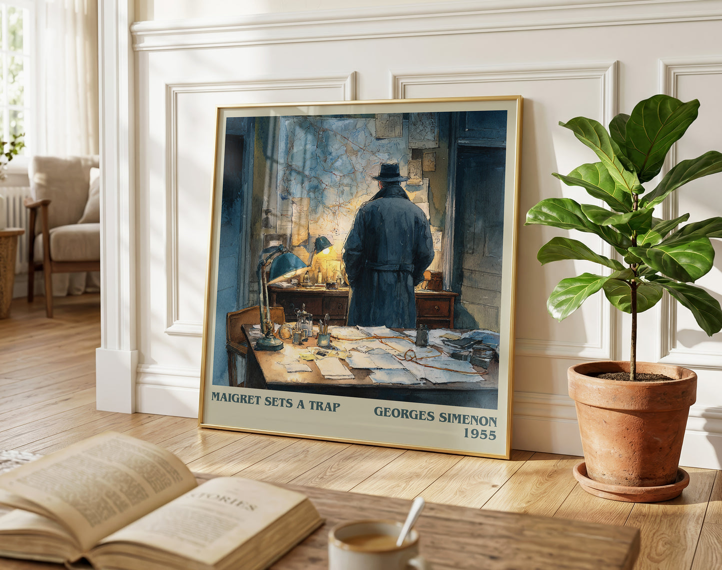 Maigret Sets a Trap literary poster paired in gallery wall – literary art prints
