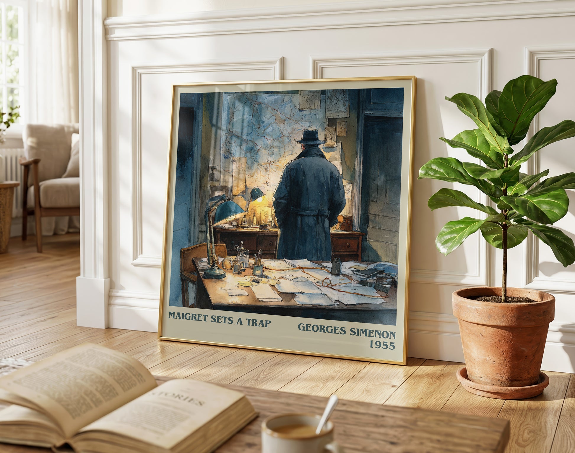 Maigret Sets a Trap literary poster paired in gallery wall – literary art prints