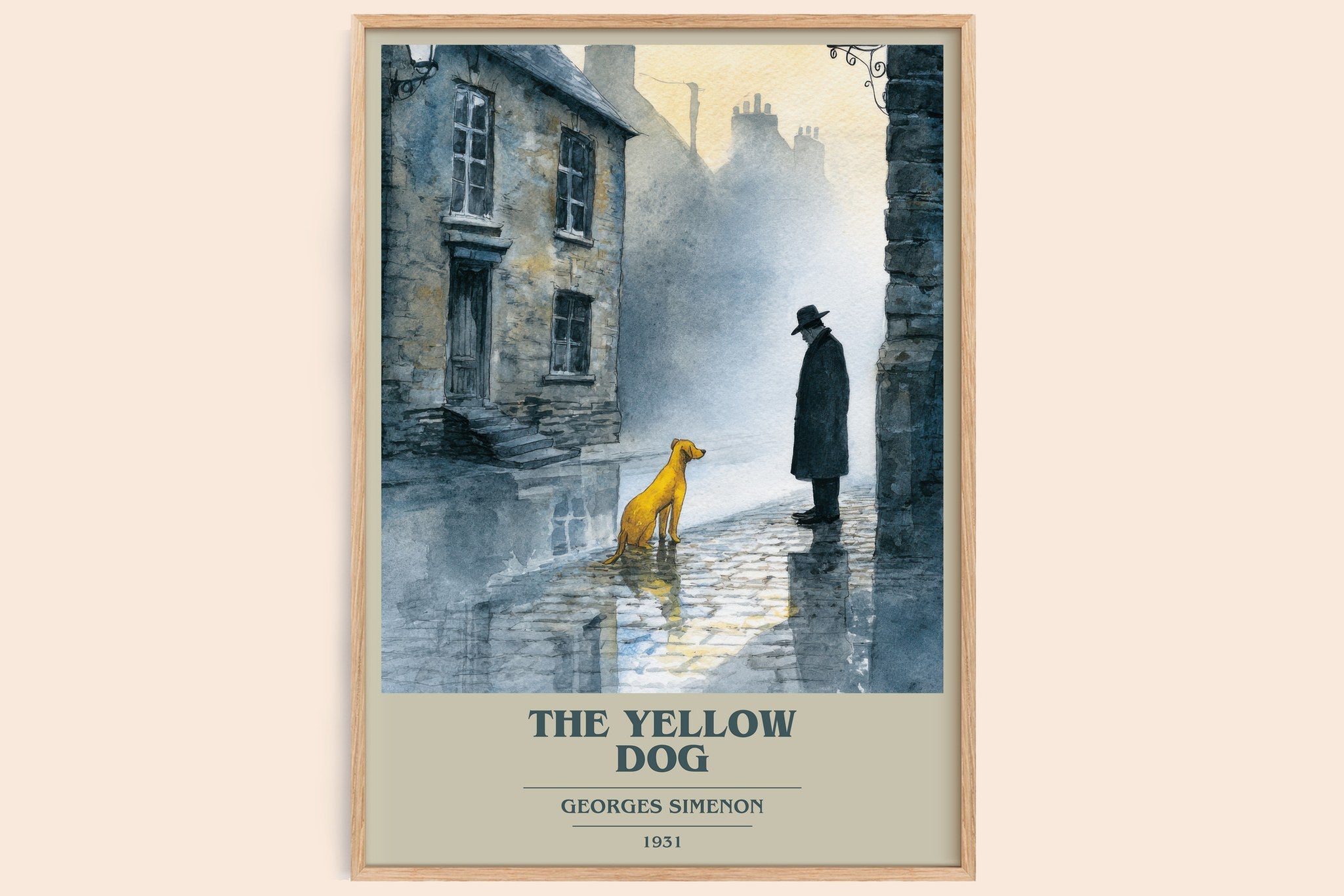 The Yellow Dog Book Cover Poster by Georges Simenon