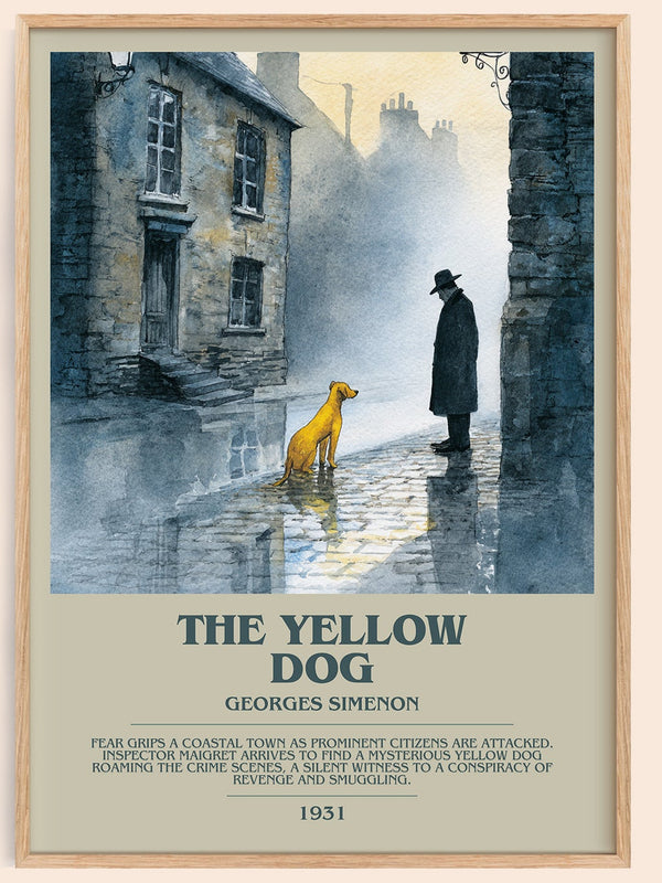 The Yellow Dog bookish book poster by Georges Simenon – framed literary art print