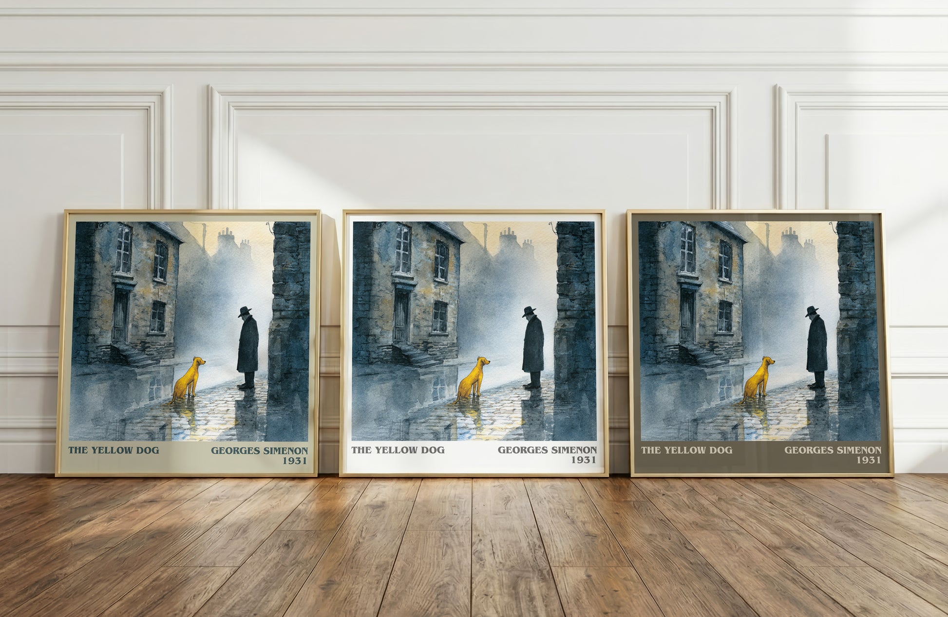 The Yellow Dog literary print framed by window – literary home decor