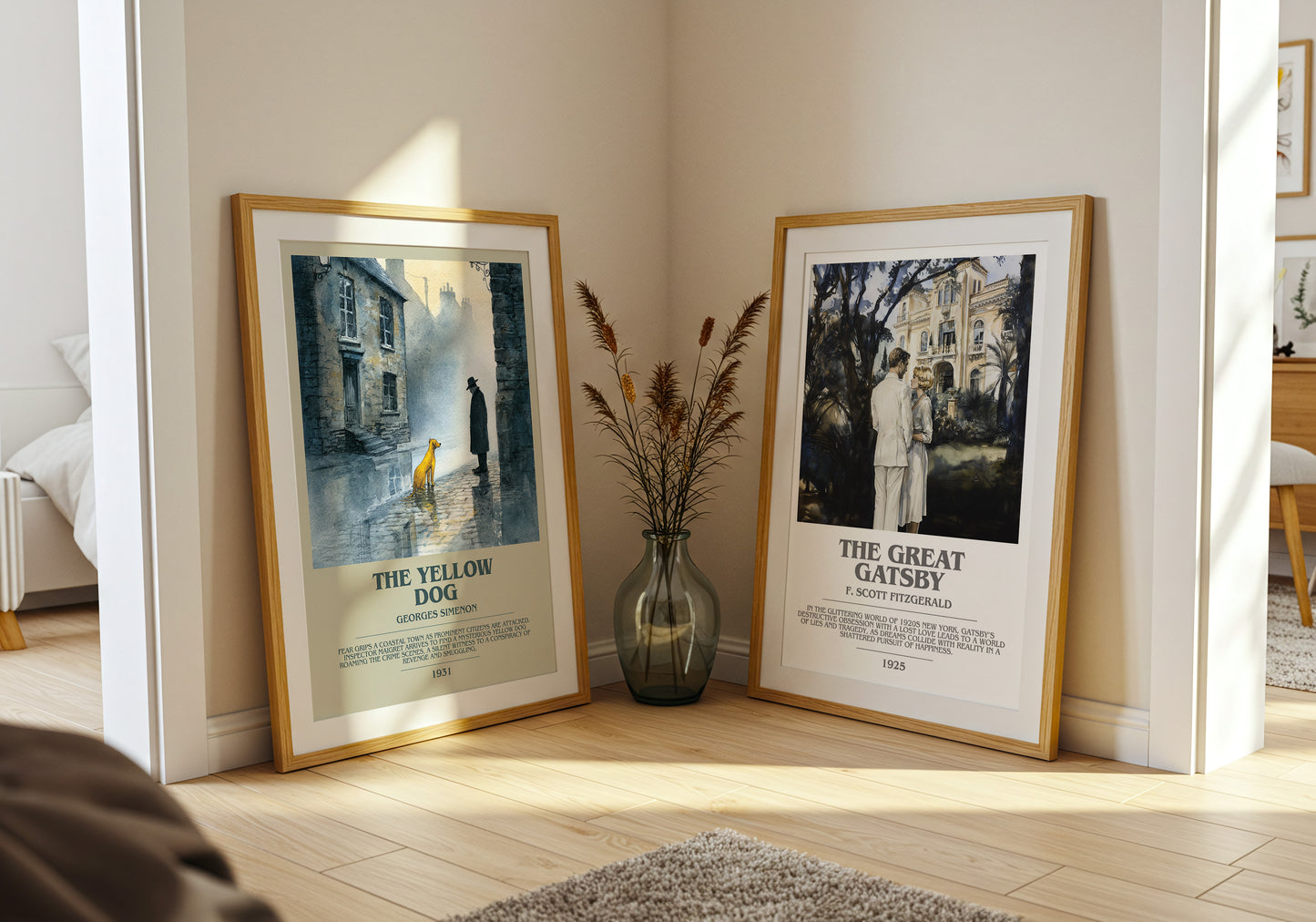 The Yellow Dog bookish book poster framed on wall – crime wall art