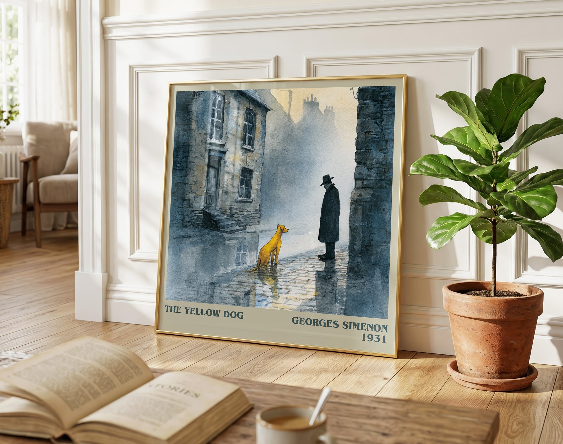 The Yellow Dog literary poster paired in gallery wall – literary art prints
