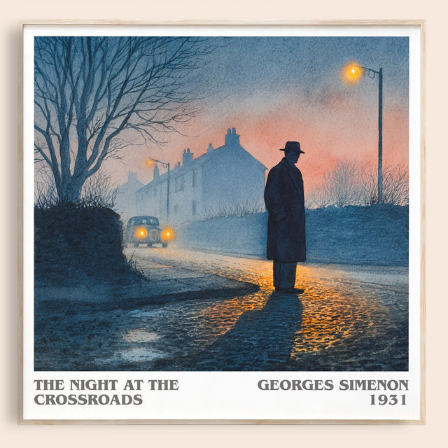 The Night At The Crossroads Literary Art Print by Georges Simenon