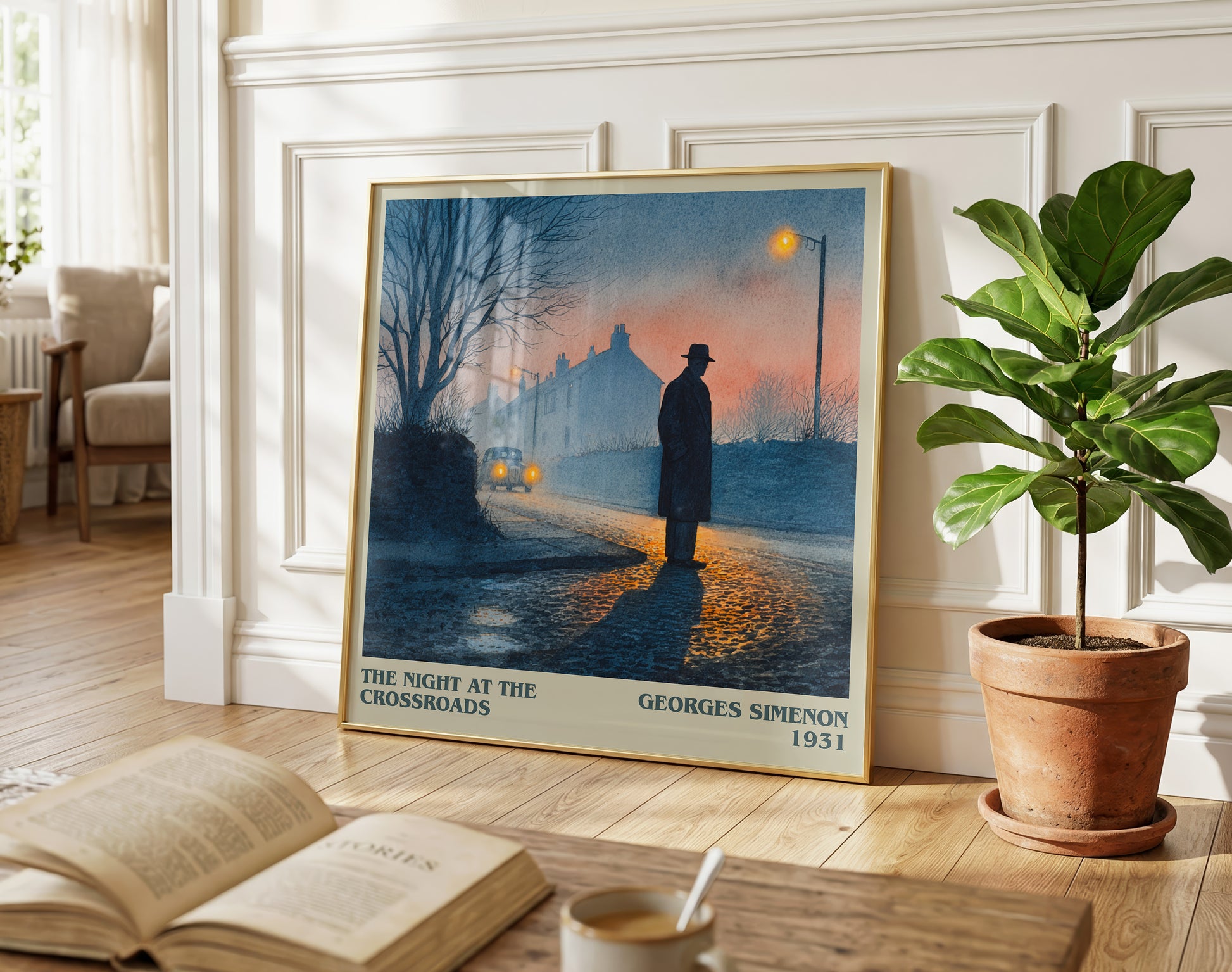 The Night At The Crossroads literary poster paired in gallery wall – literary art prints