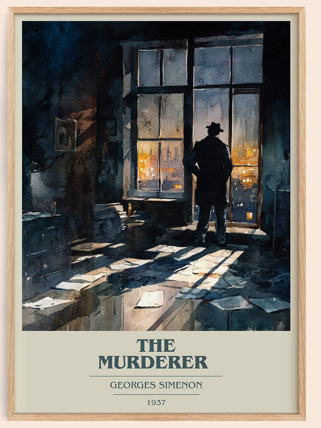 The Murderer Book Cover Poster by Georges Simenon