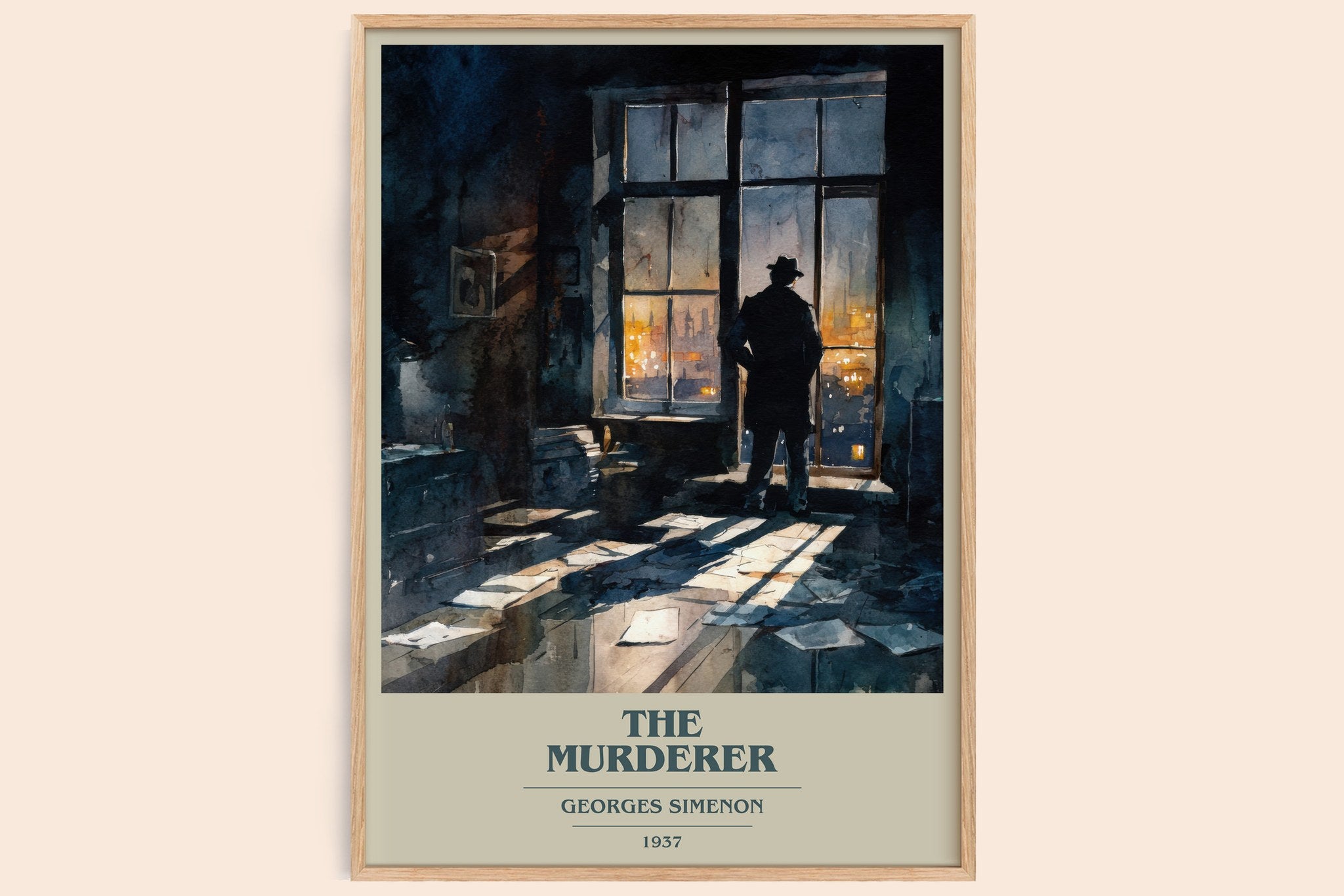 The Murderer Book Cover Poster by Georges Simenon