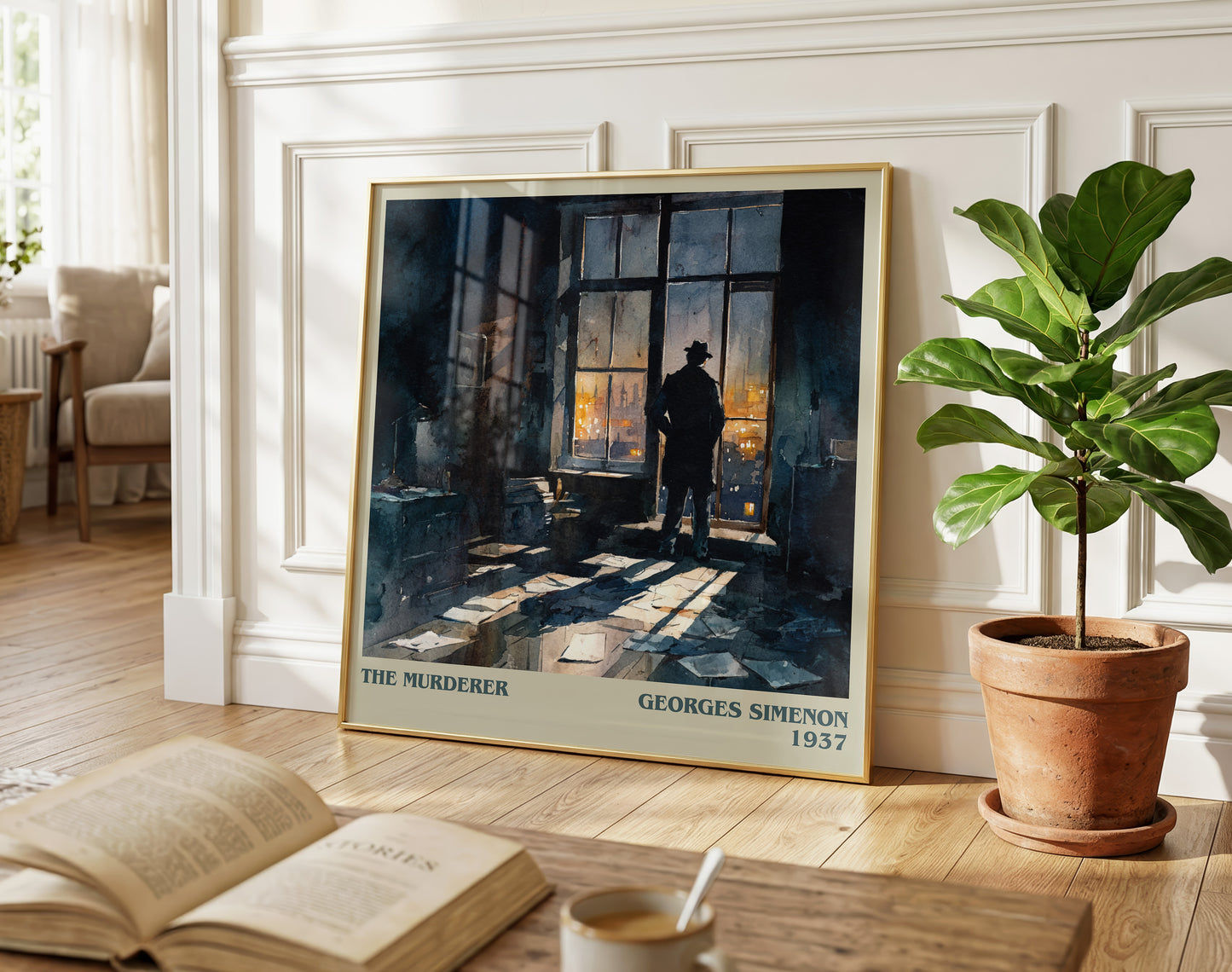 The Murderer literary poster paired in gallery wall – literary art prints