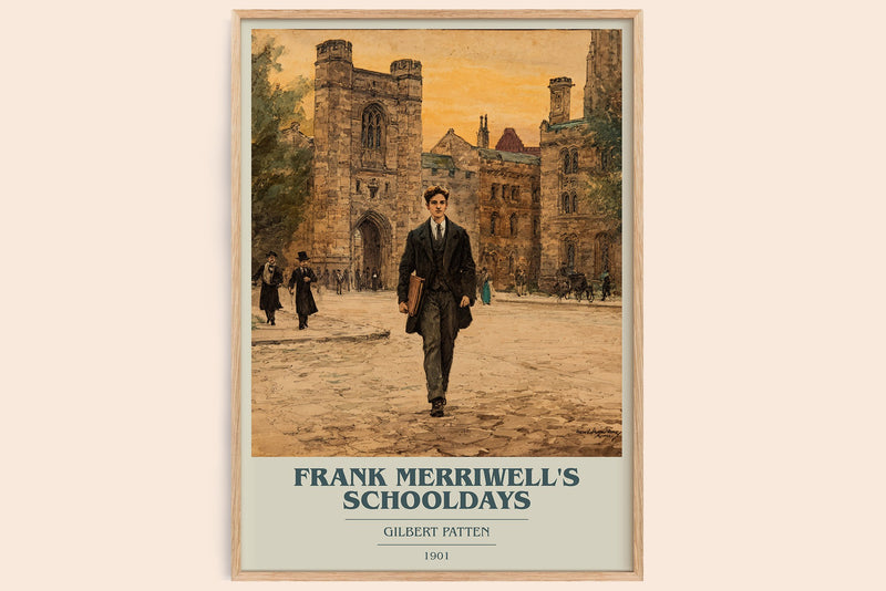 Frank Merriwell's Schooldays Book Cover Poster by Gilbert Patten (Modern Minimalist style)