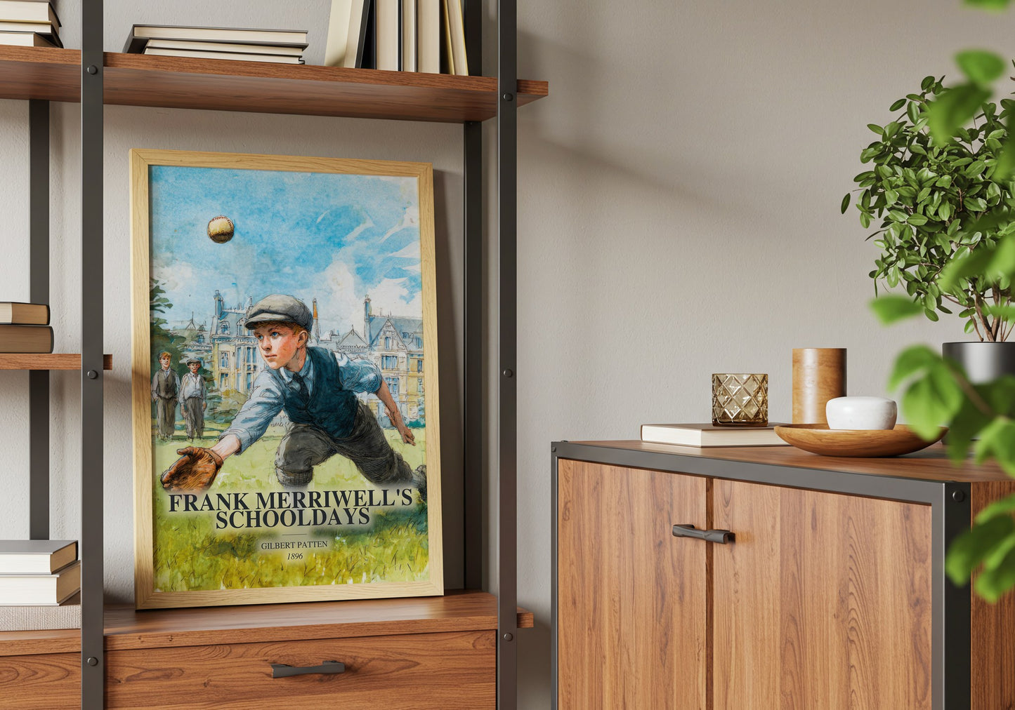Frank Merriwell'S Schooldays book watercolour illustration paper finish options – matte satin gloss