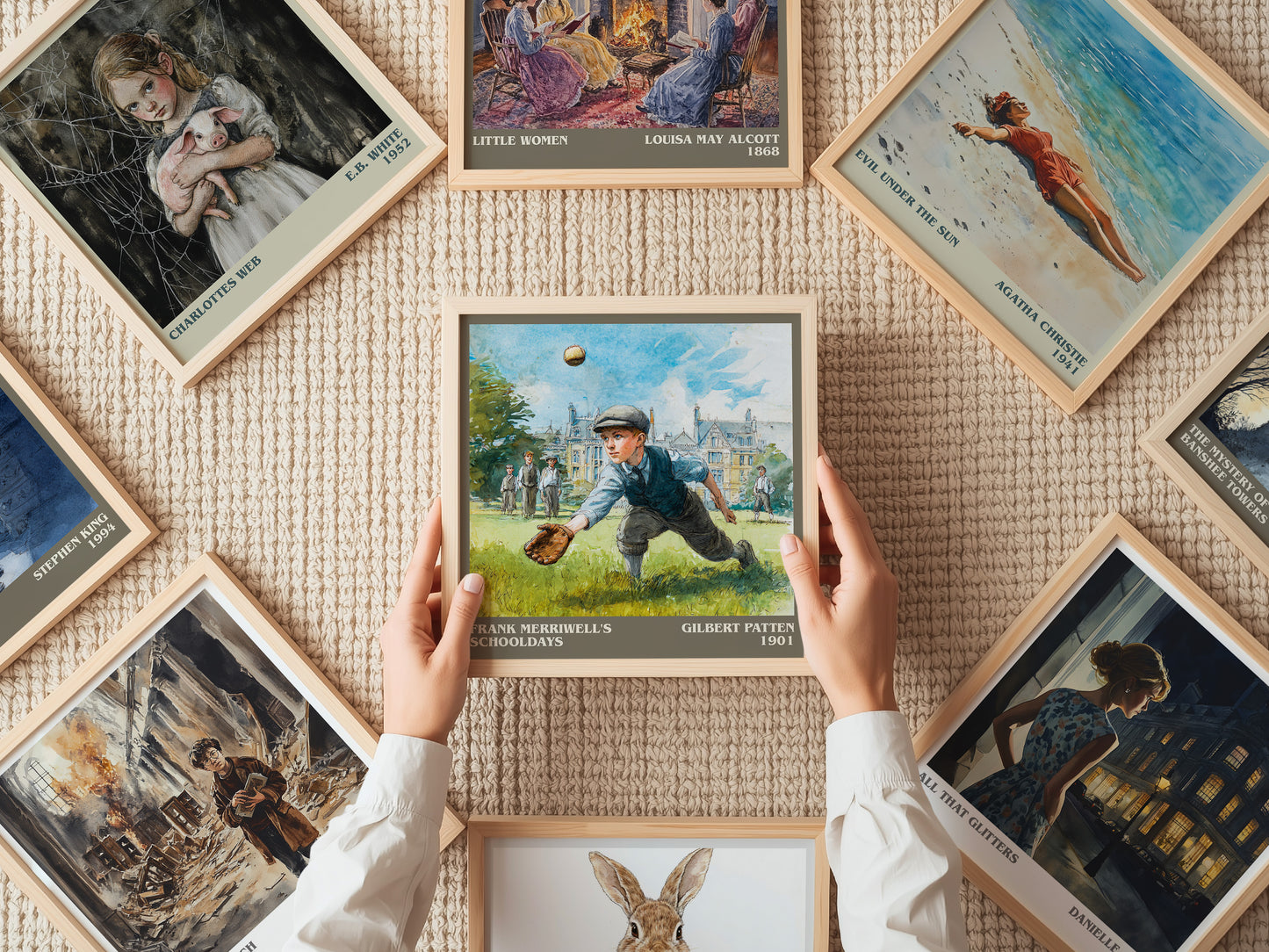 Frank Merriwell's Schooldays literary print on bookshelf – Gilbert Patten fan gift