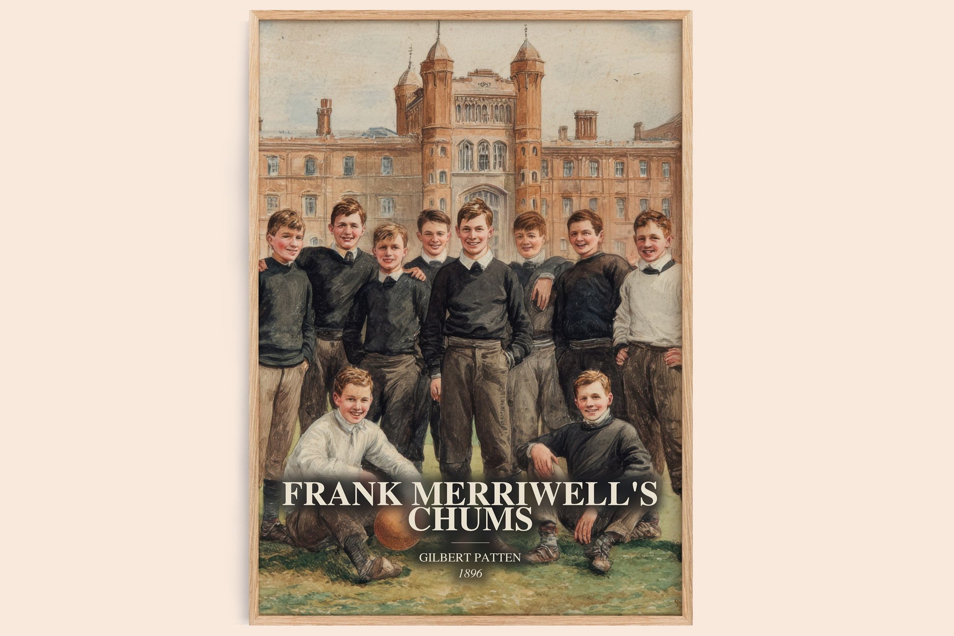 Frank Merriwell'S Chums watercolour book poster by Gilbert Patten – framed literary art print