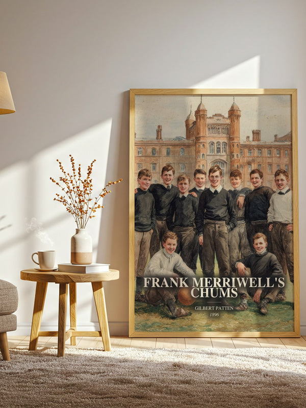 Frank Merriwell'S Chums watercolour print in frame leaning in hallway – childrens wall art
