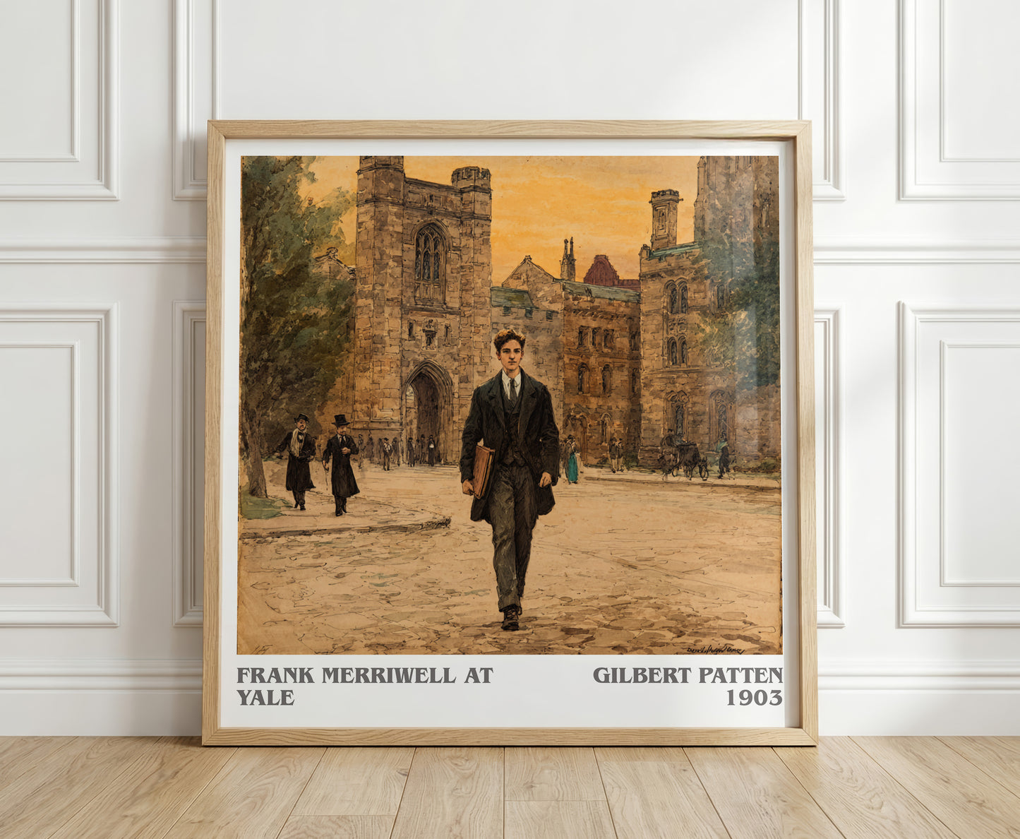 Frank Merriwell At Yale literary print in frame leaning in hallway – adventure wall art