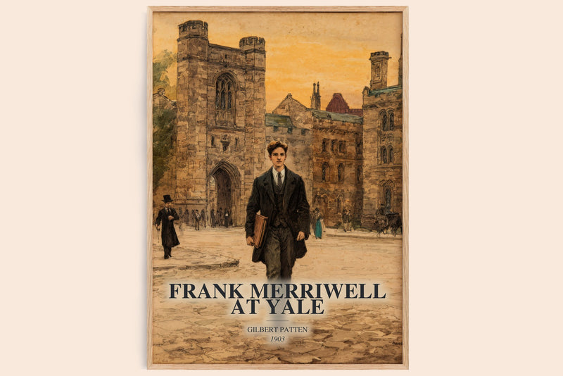 Frank Merriwell At Yale watercolour book poster by Gilbert Patten – framed literary art print