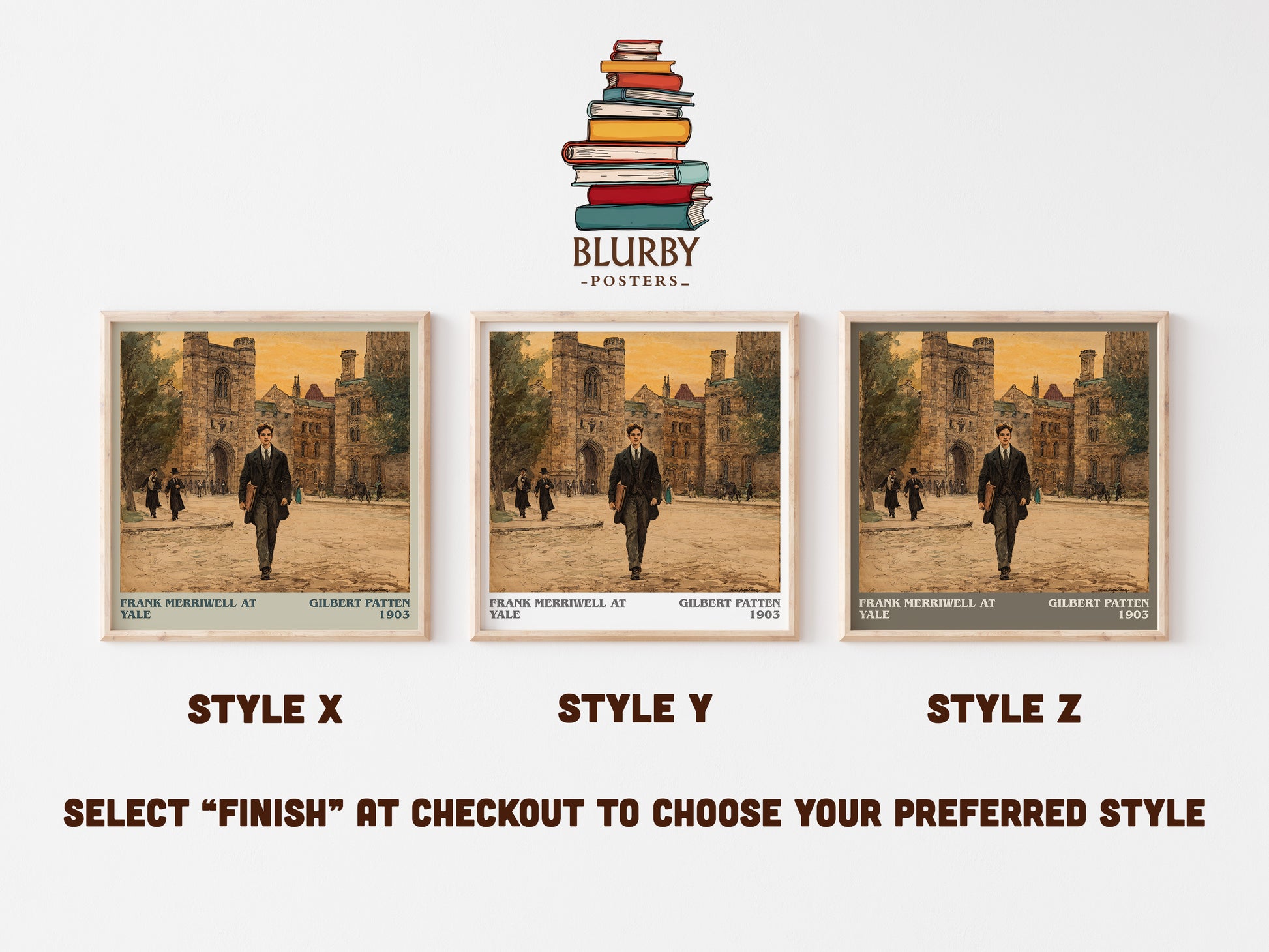 Frank Merriwell At Yale literary art print colour and style options – Gilbert Patten book art