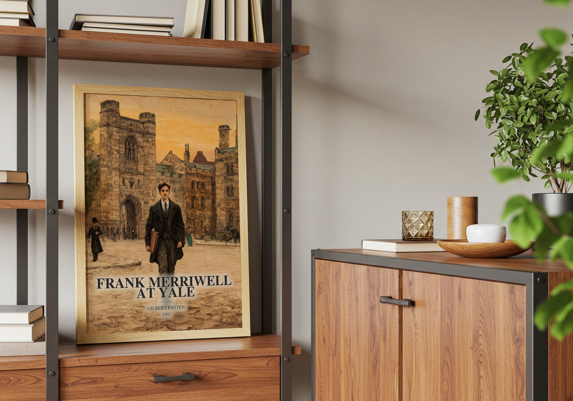 Frank Merriwell At Yale book watercolour illustration paper finish options – matte satin gloss