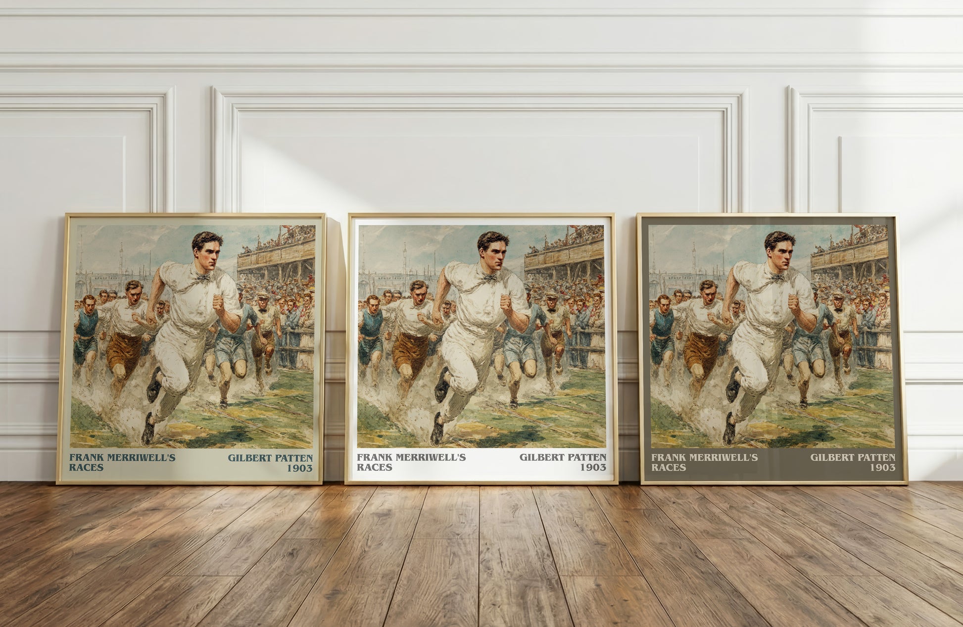 Frank Merriwell's Races literary print framed by window – literary home decor
