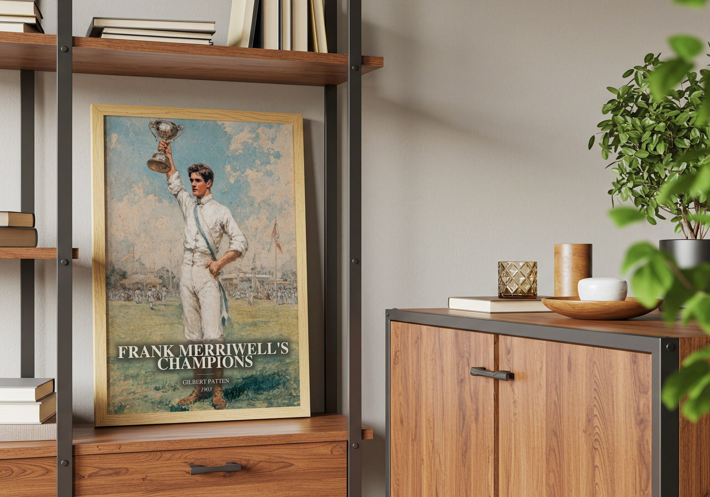 Frank Merriwell'S Champions book watercolour illustration paper finish options – matte satin gloss