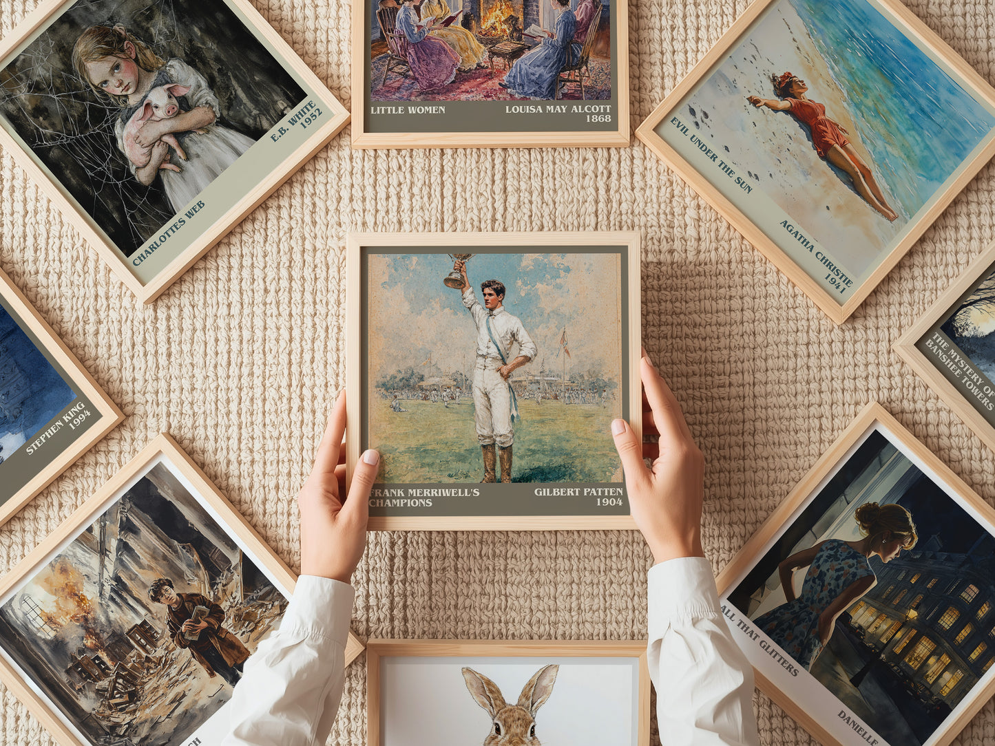 Frank Merriwell's Champions literary print on bookshelf – Gilbert Patten fan gift