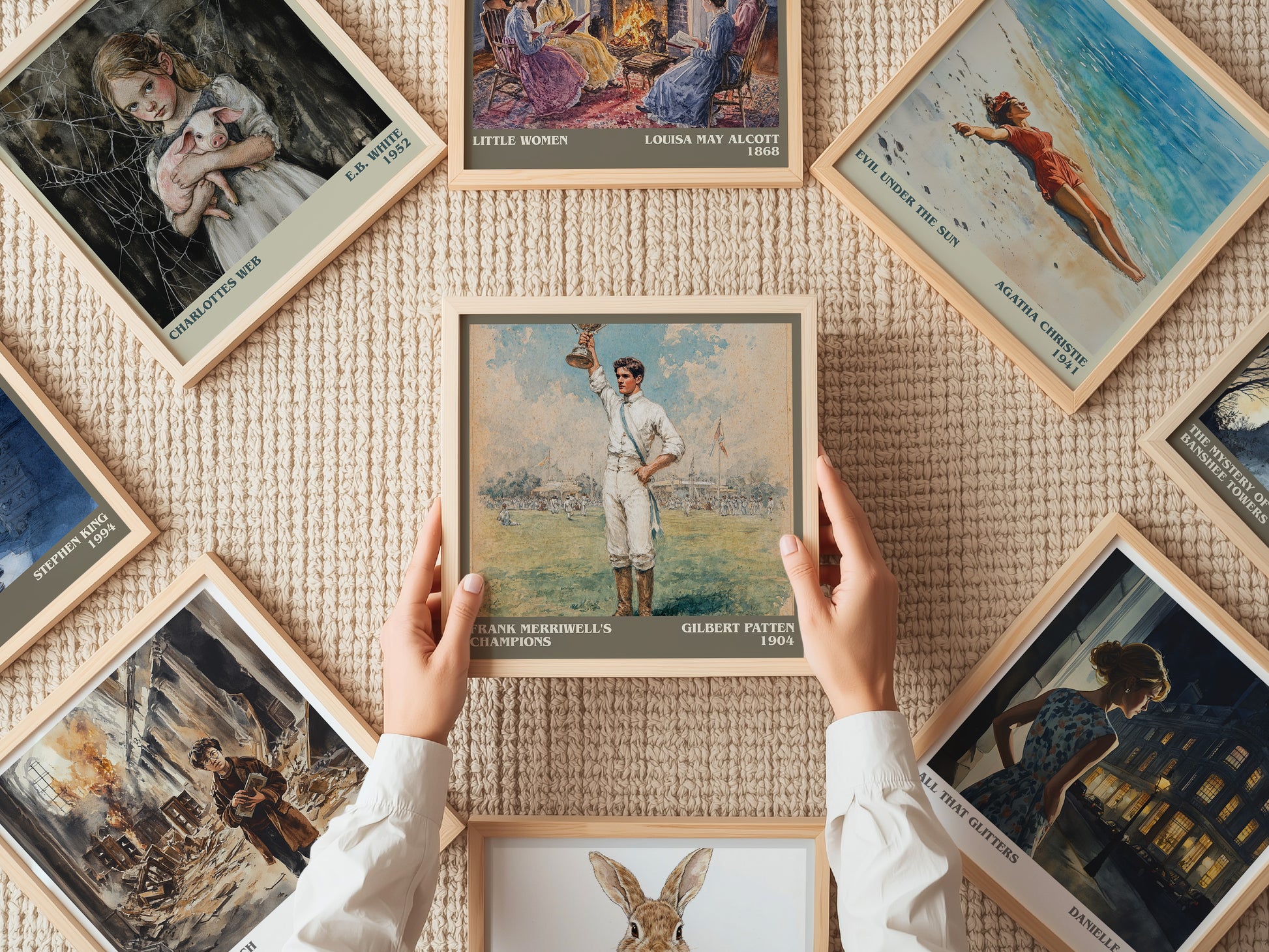 Frank Merriwell's Champions literary print on bookshelf – Gilbert Patten fan gift