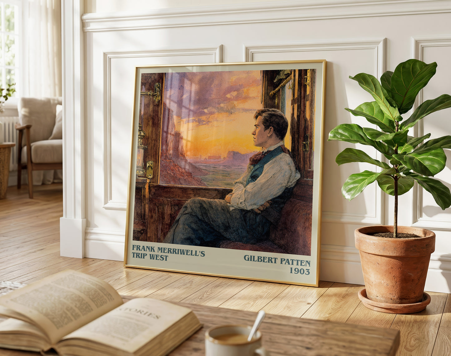 Frank Merriwell's Trip West literary poster paired in gallery wall – literary art prints