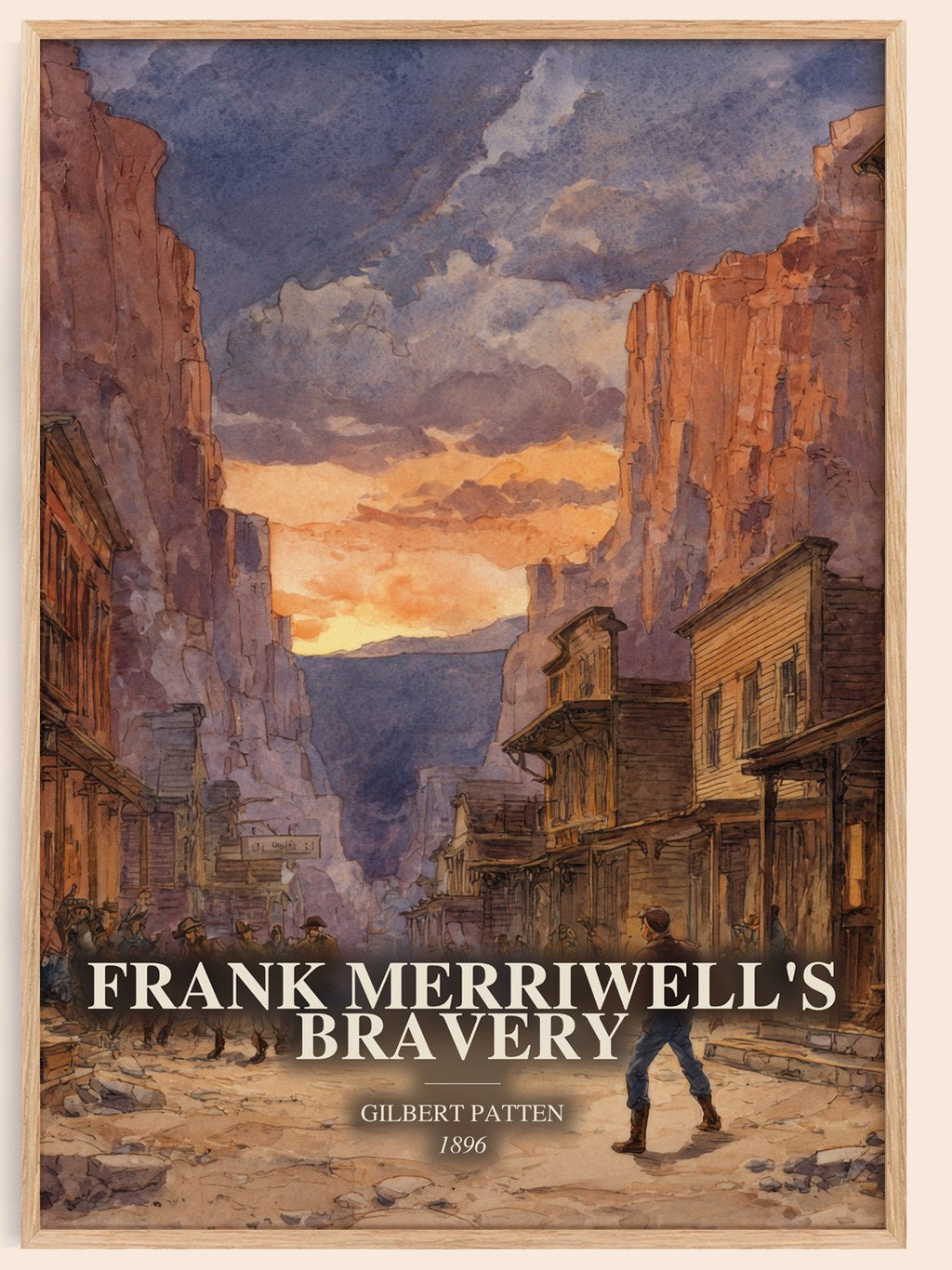 Frank Merriwell'S Bravery watercolour book poster by Gilbert Patten – framed literary art print