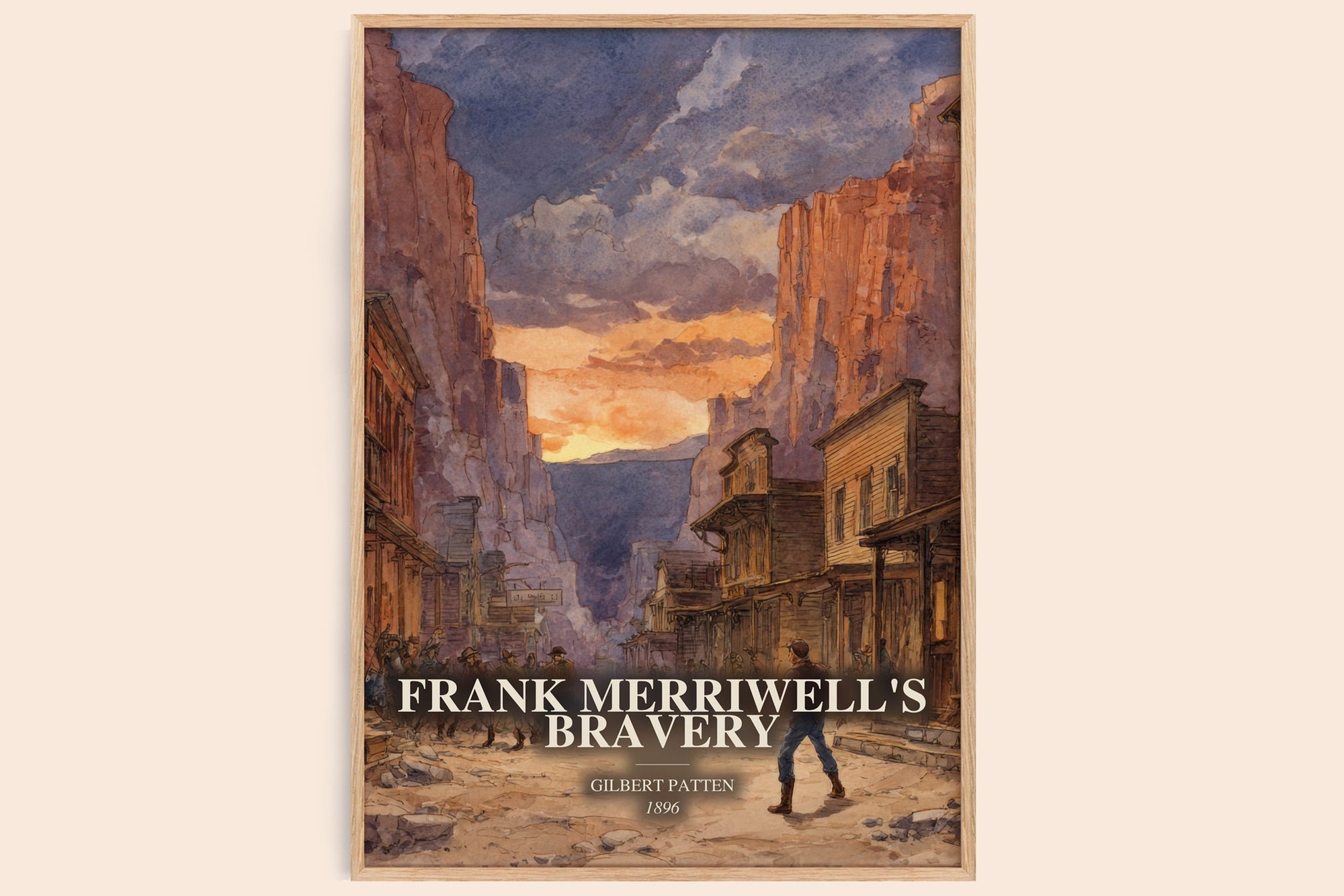Frank Merriwell'S Bravery watercolour book poster by Gilbert Patten – framed literary art print