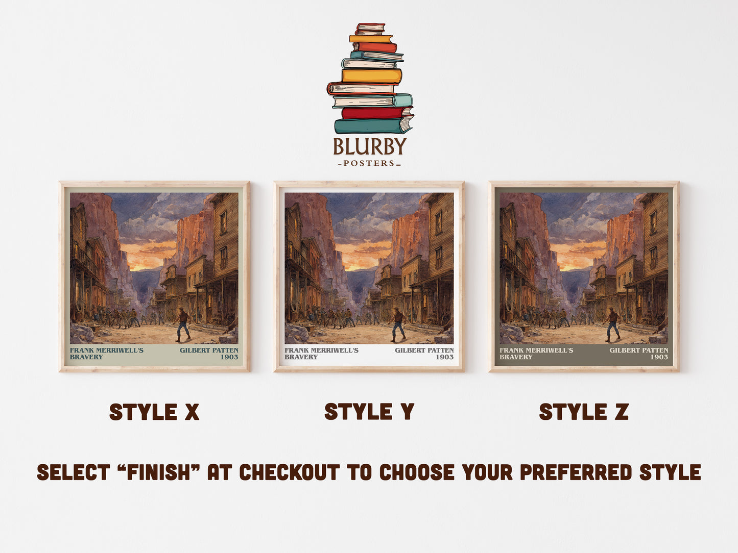 Frank Merriwell's Bravery literary art print colour and style options – Gilbert Patten book art