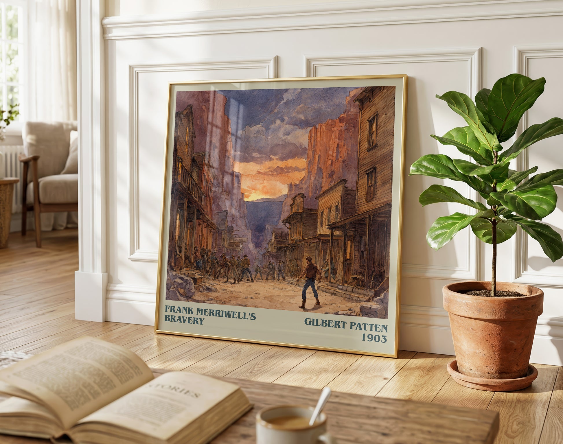 Frank Merriwell's Bravery literary poster paired in gallery wall – literary art prints