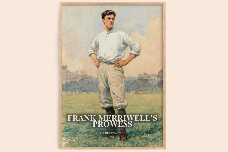 Frank Merriwell'S Prowess watercolour book poster by Gilbert Patten – framed literary art print