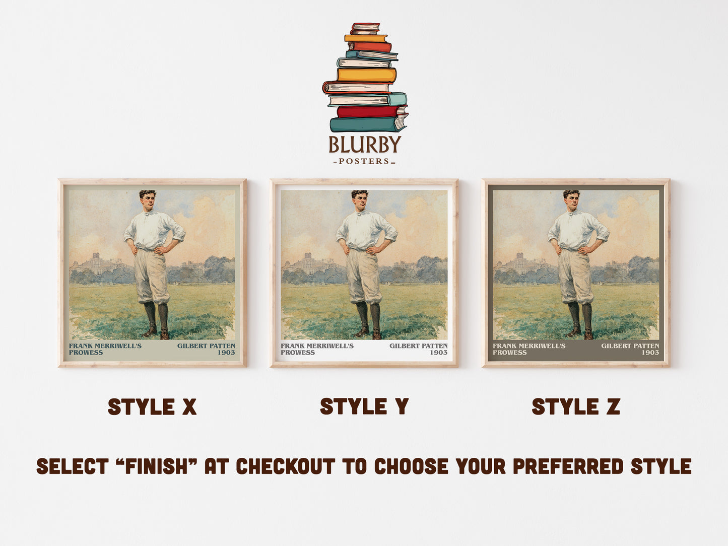 Frank Merriwell's Prowess literary art print colour and style options – Gilbert Patten book art