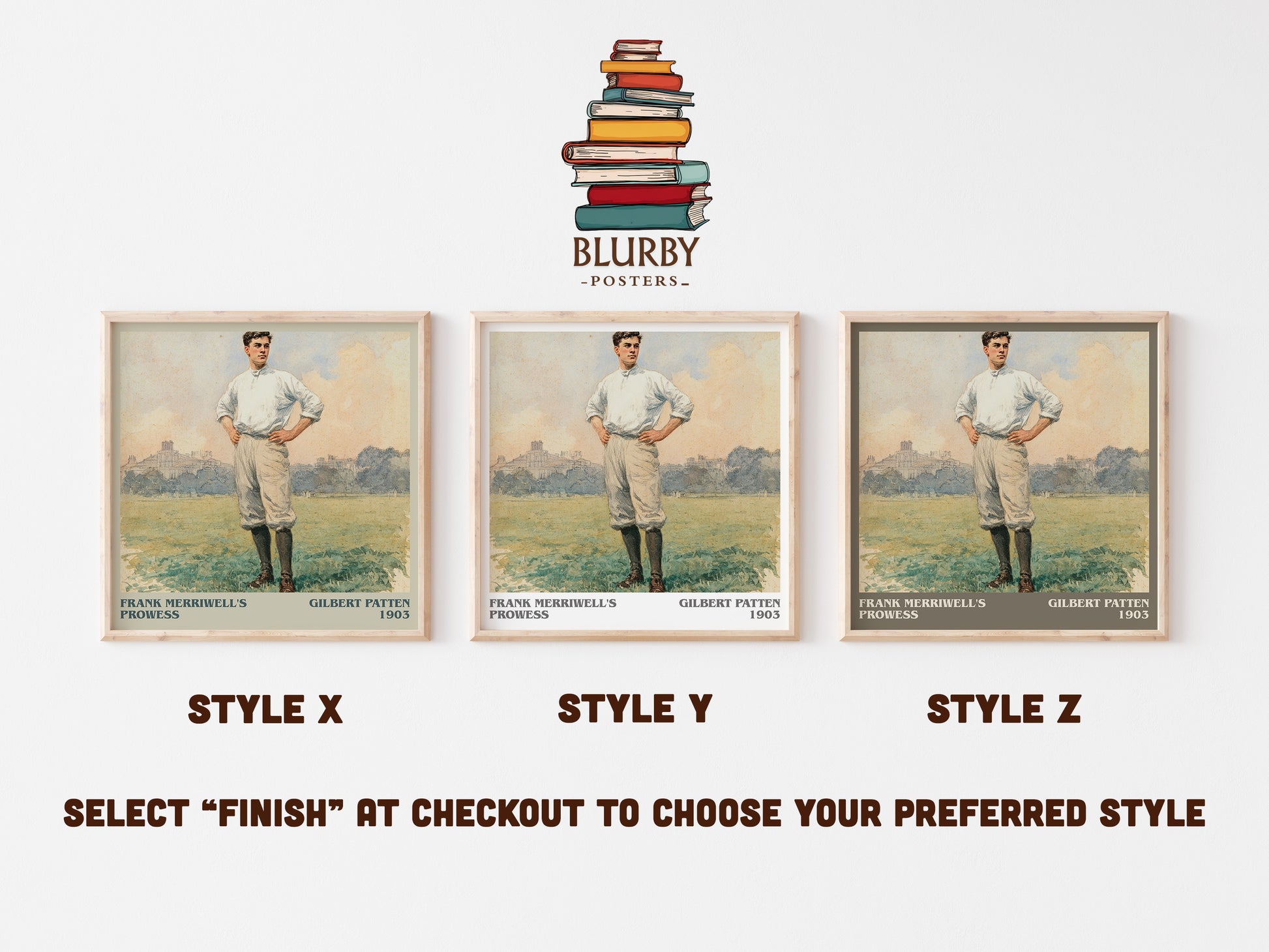 Frank Merriwell's Prowess literary art print colour and style options – Gilbert Patten book art